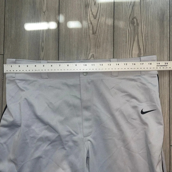 Nike Men's Softball Pants XL Gray Solid Logo 100% Polyester High-Rise Pockets - Picture 5 of 9